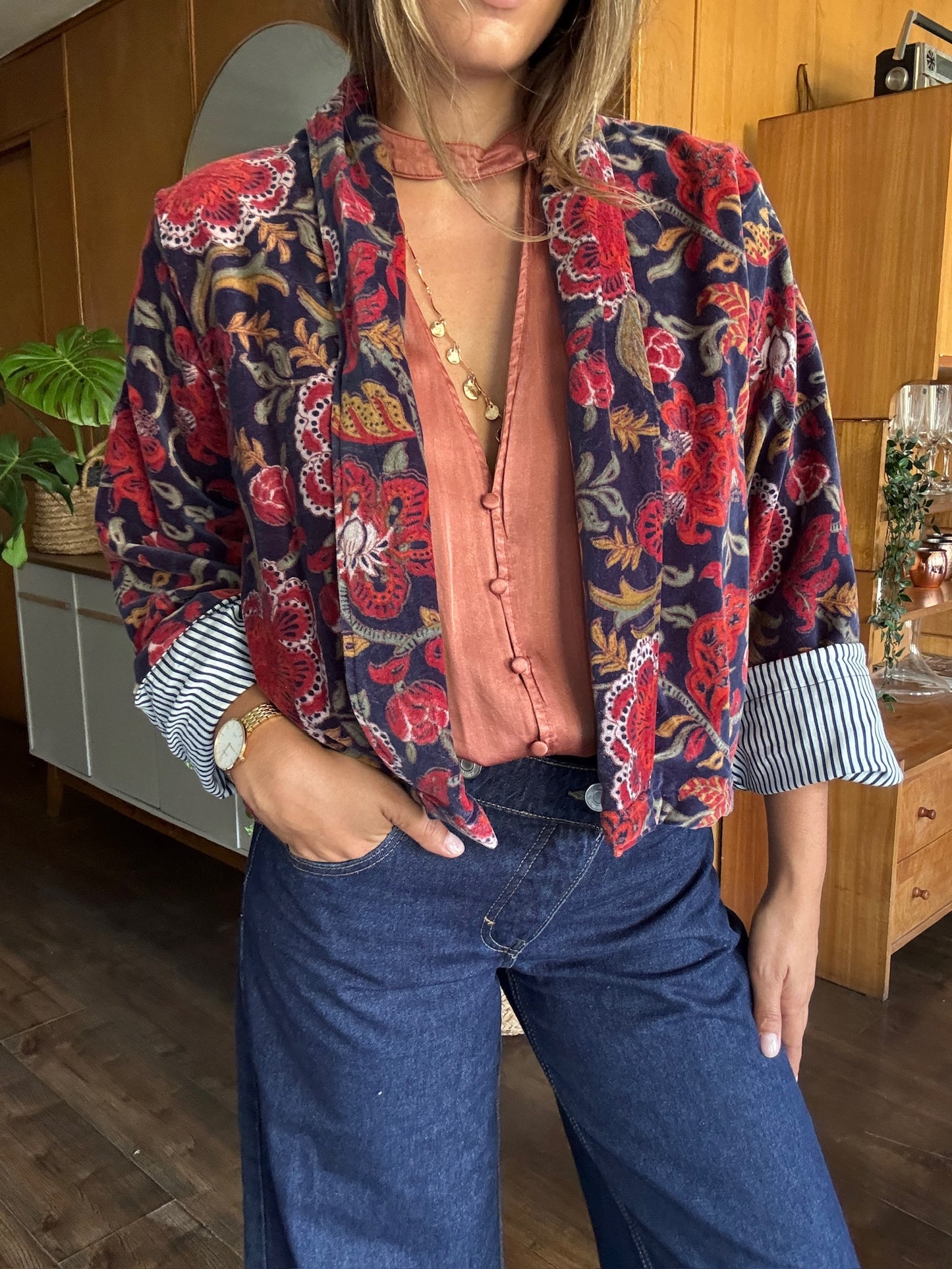 Chaqueta española velvet azul